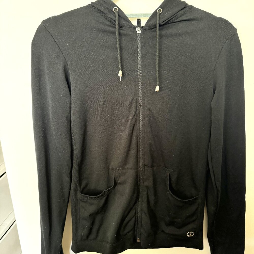 Black Athletic Long Sleeve Full Zip Active Fit Jacket